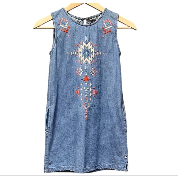 Lucky Brand Other - Lucky Brand Blue Embroidered Kids Dress